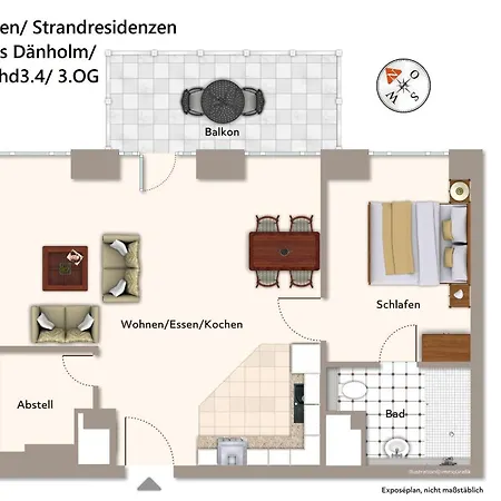 Strandresidenzen Strandresidenzen Haus Daenholm 3 4 Lägenhet *